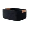 Black woven storage basket, large-capacity household living room and bedroom organizing basket Item Picture